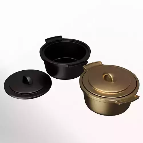 Cooking Pot Low-poly 3D model