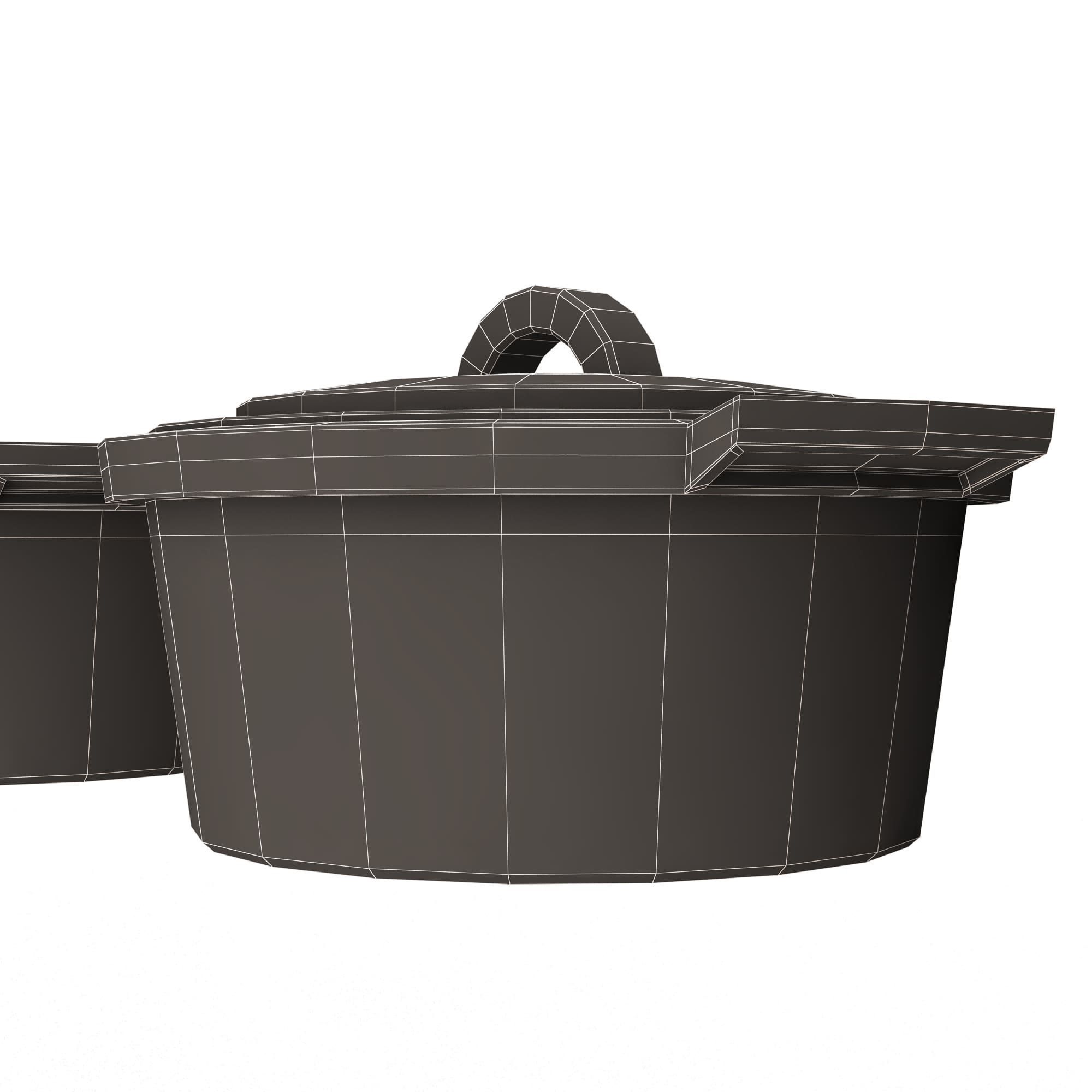Cooking Pot Low-poly 3D model_15