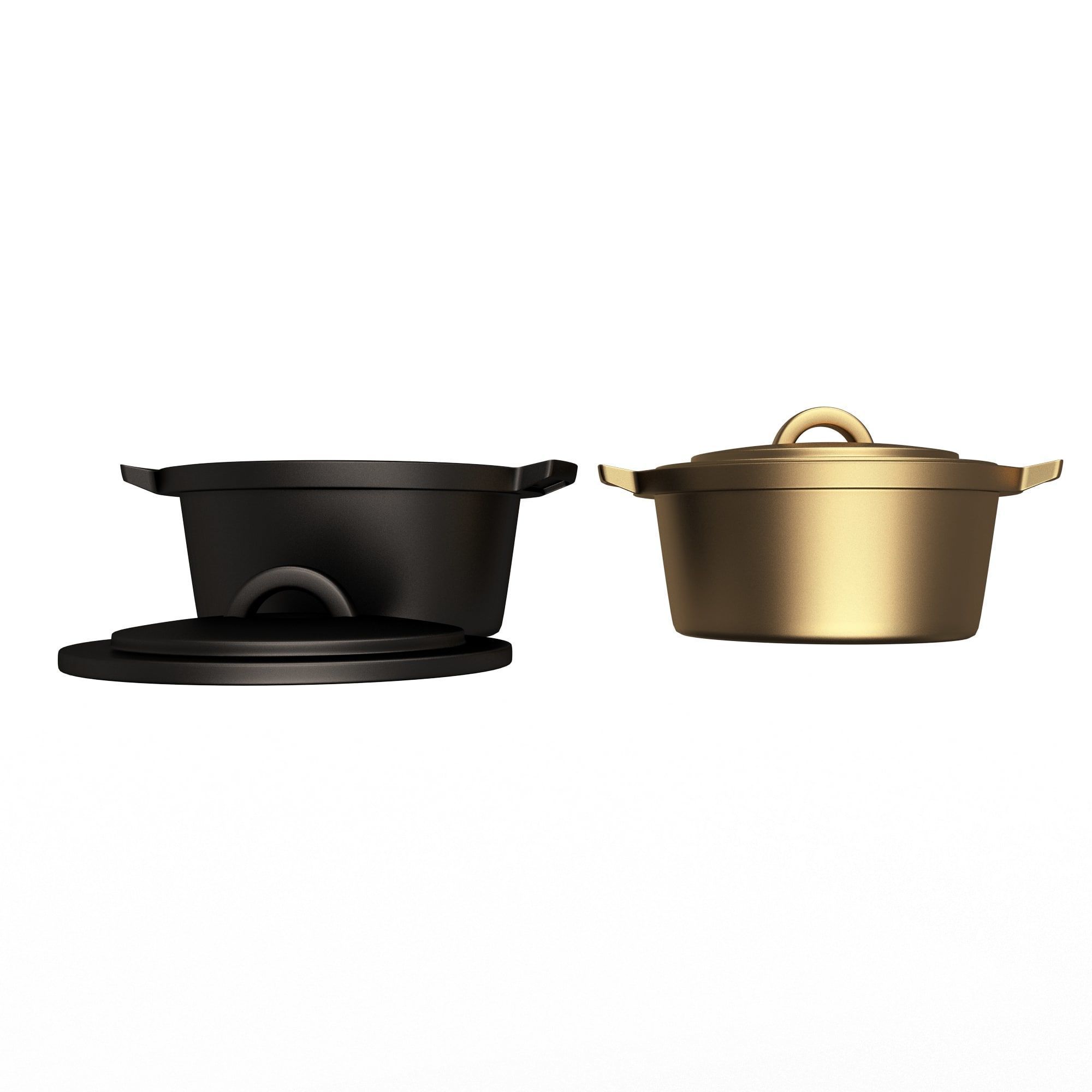 Cooking Pot Low-poly 3D model_2