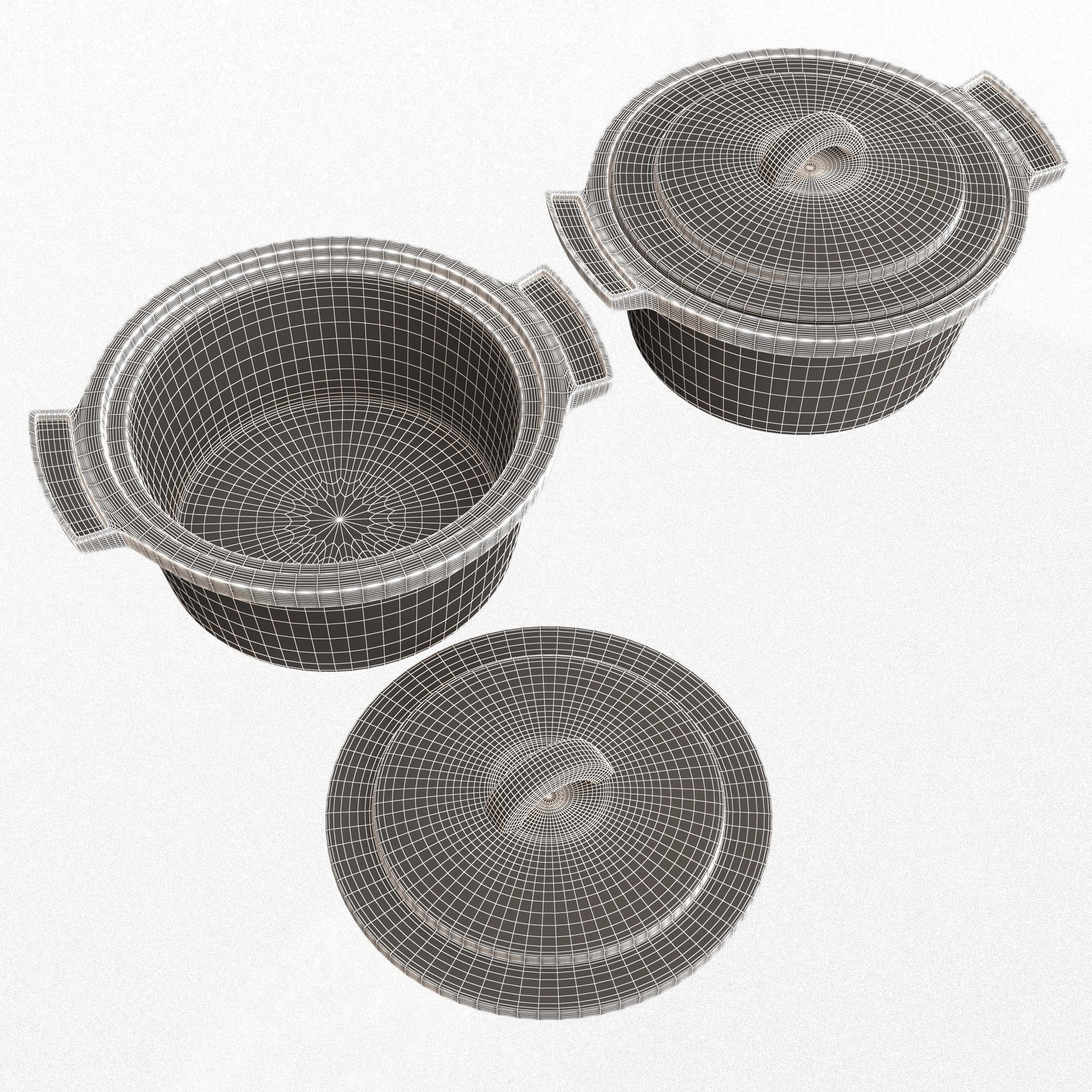 Cooking Pot Low-poly 3D model_8