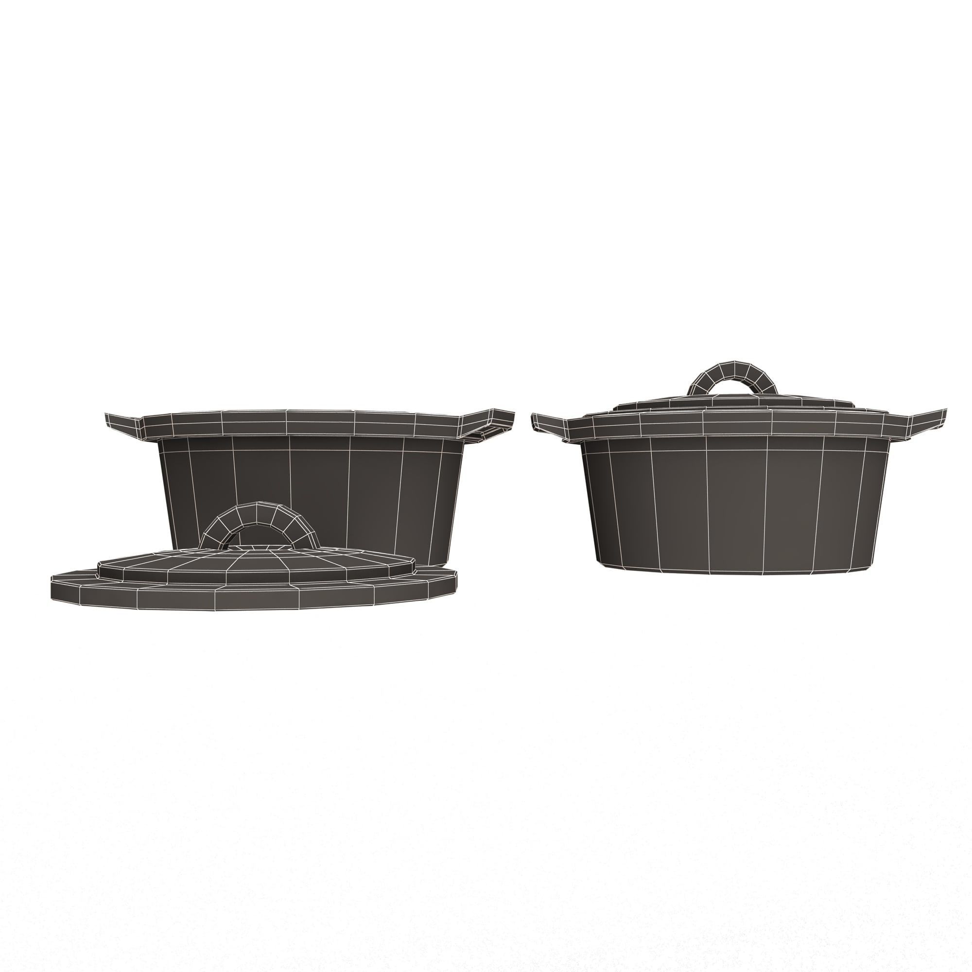 Cooking Pot Low-poly 3D model_13