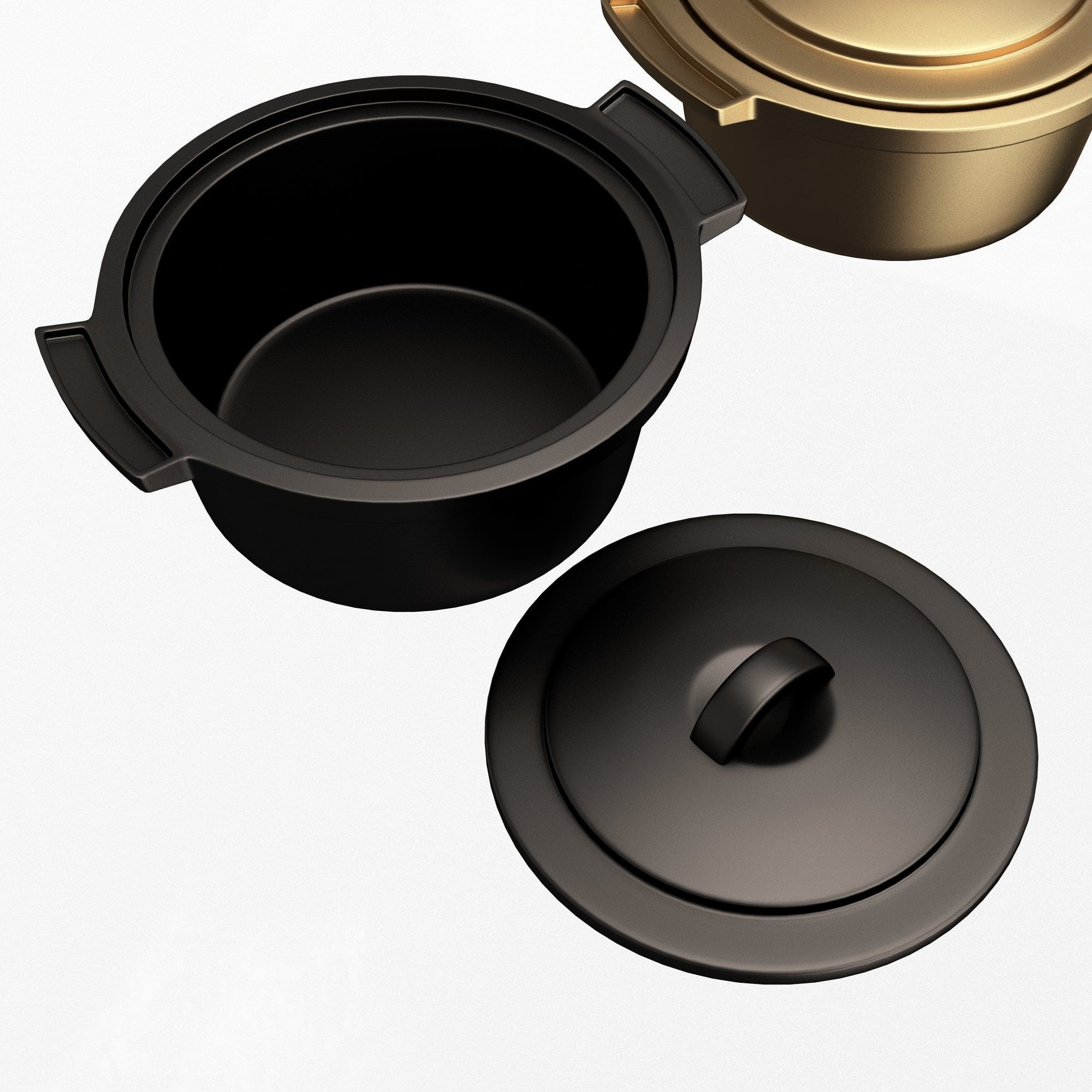 Cooking Pot Low-poly 3D model_5