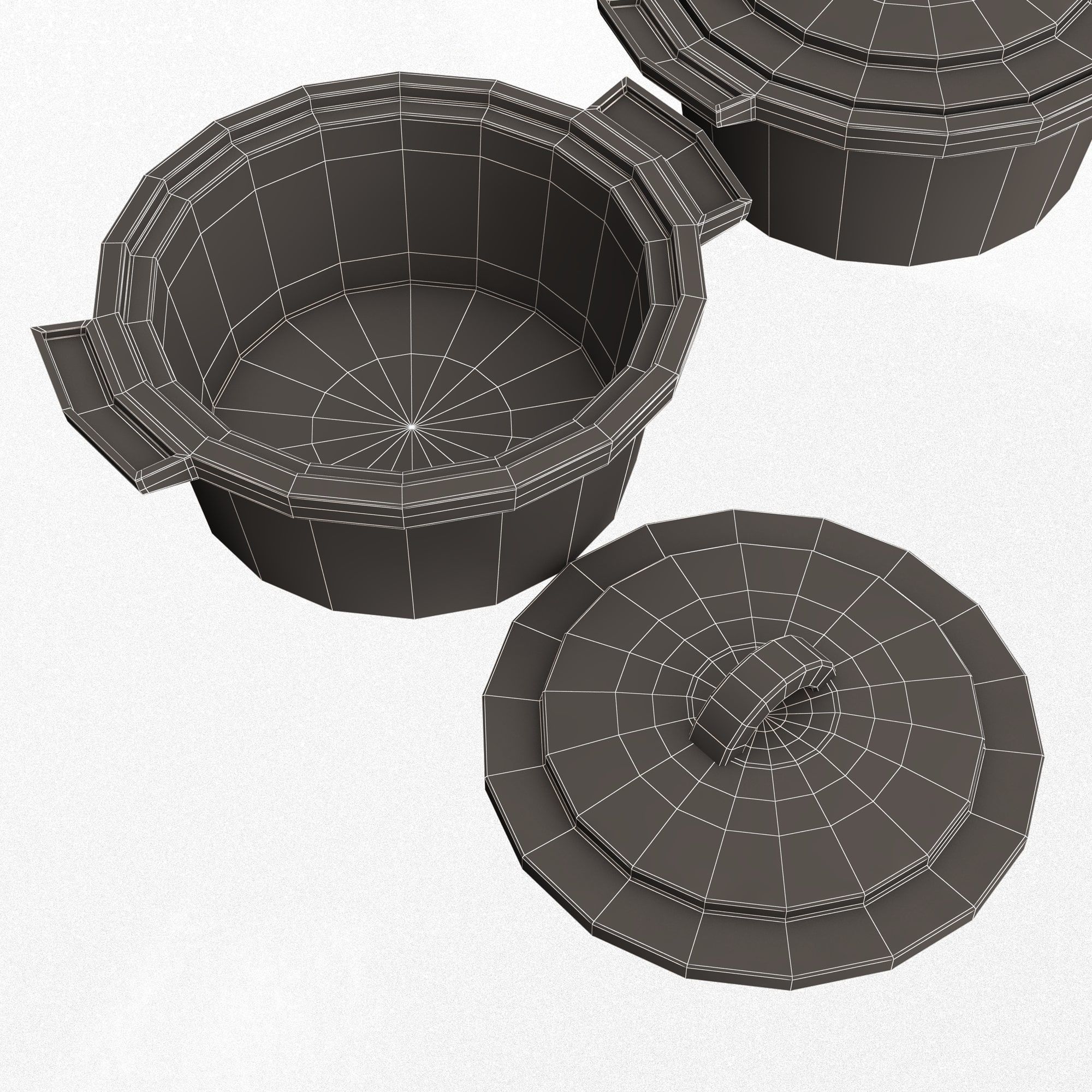 Cooking Pot Low-poly 3D model_16