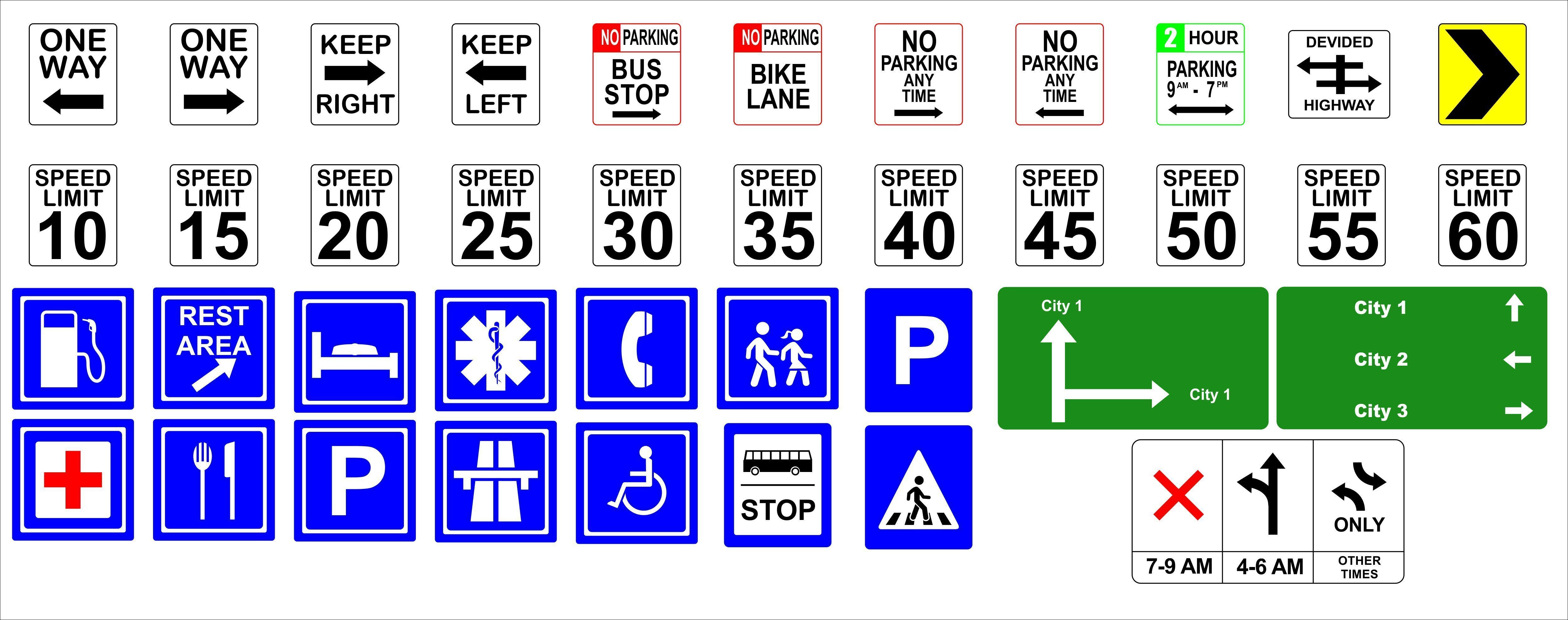 Road signs Pack  3D  model 3D model_1