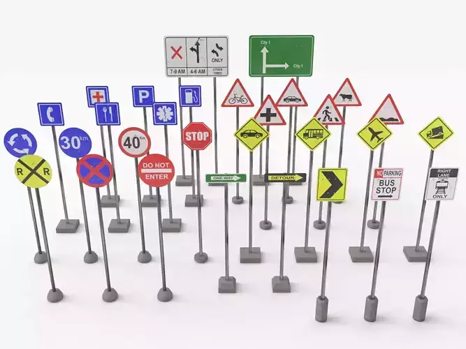 Road signs Pack  3D  model