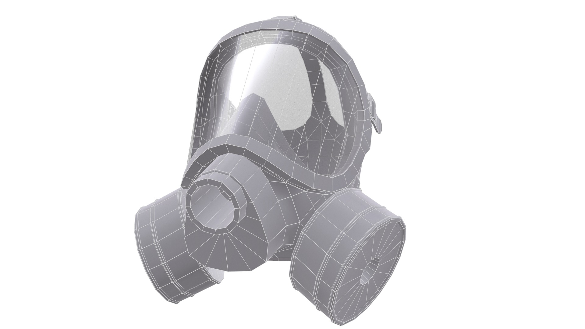 Gas Face Full Mask Respirator Low Poly Low-poly 3D model_24