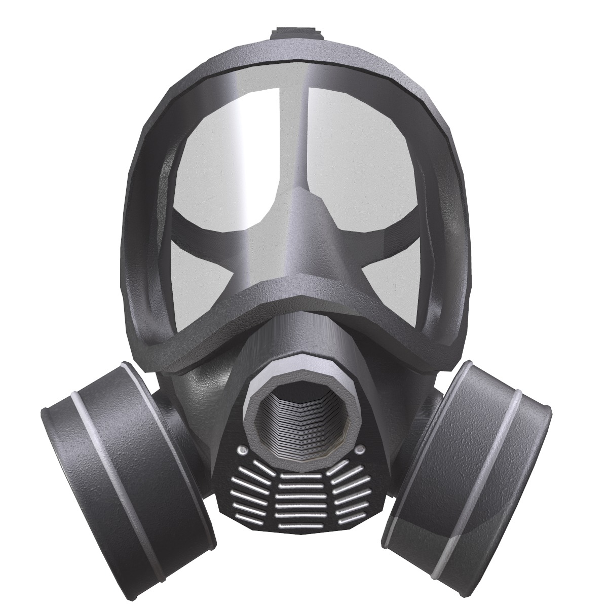Gas Face Full Mask Respirator Low Poly Low-poly 3D model_5