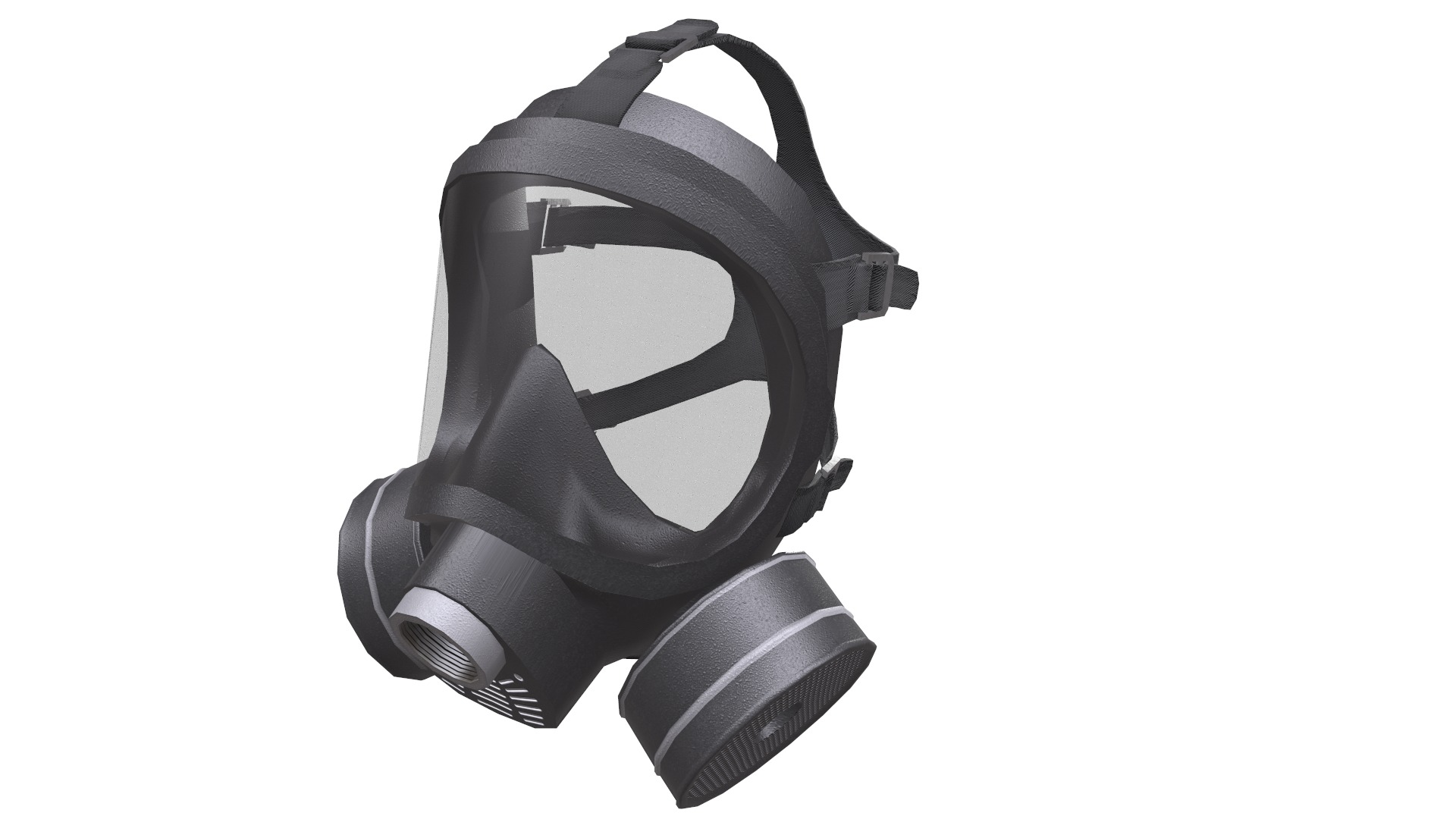 Gas Face Full Mask Respirator Low Poly Low-poly 3D model_18