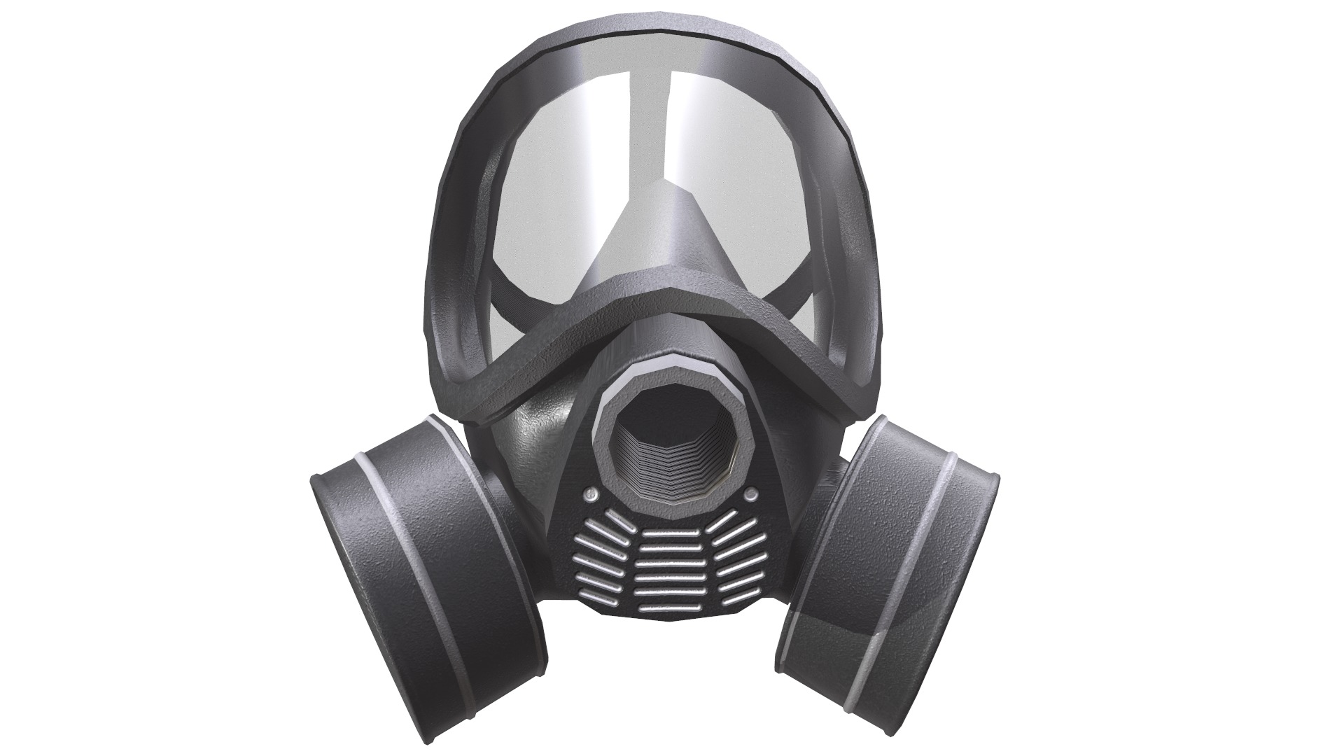 Gas Face Full Mask Respirator Low Poly Low-poly 3D model_8