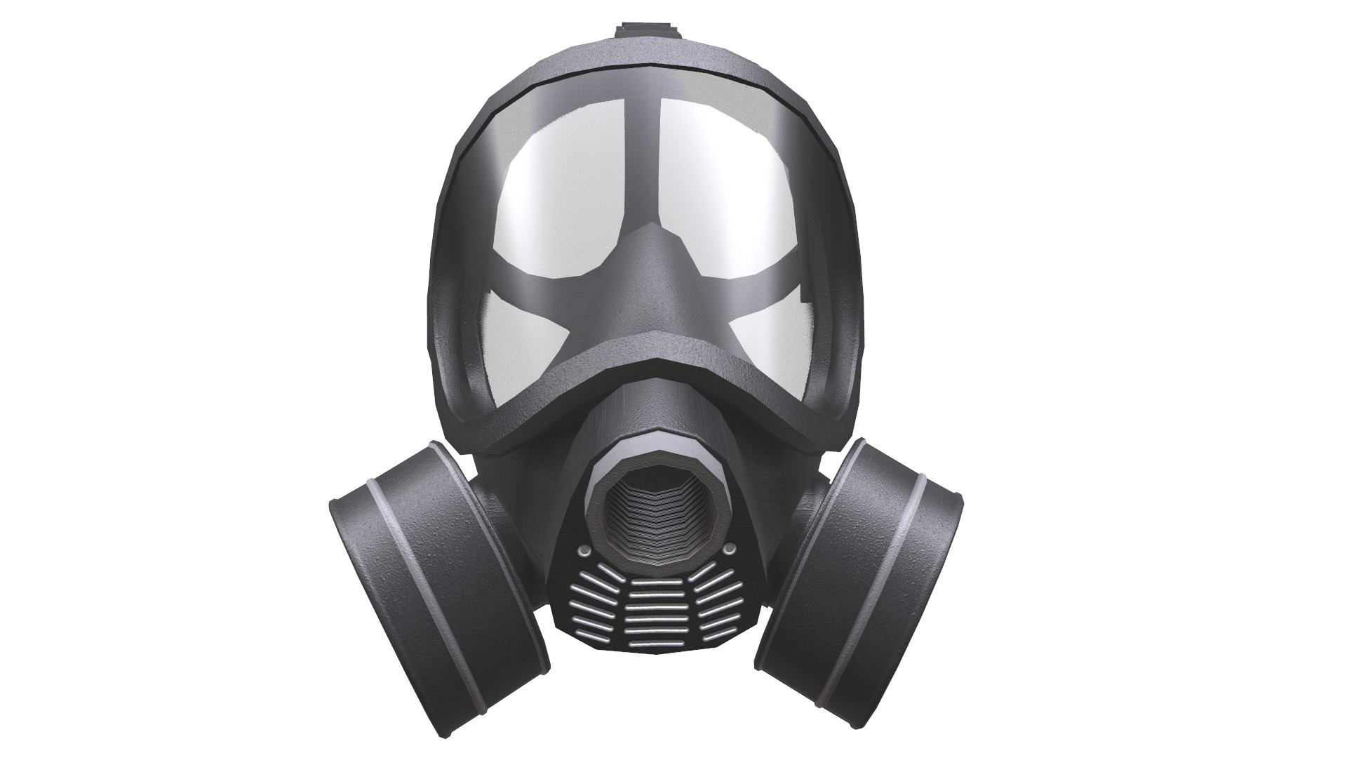 Gas Face Full Mask Respirator Low Poly Low-poly 3D model_14
