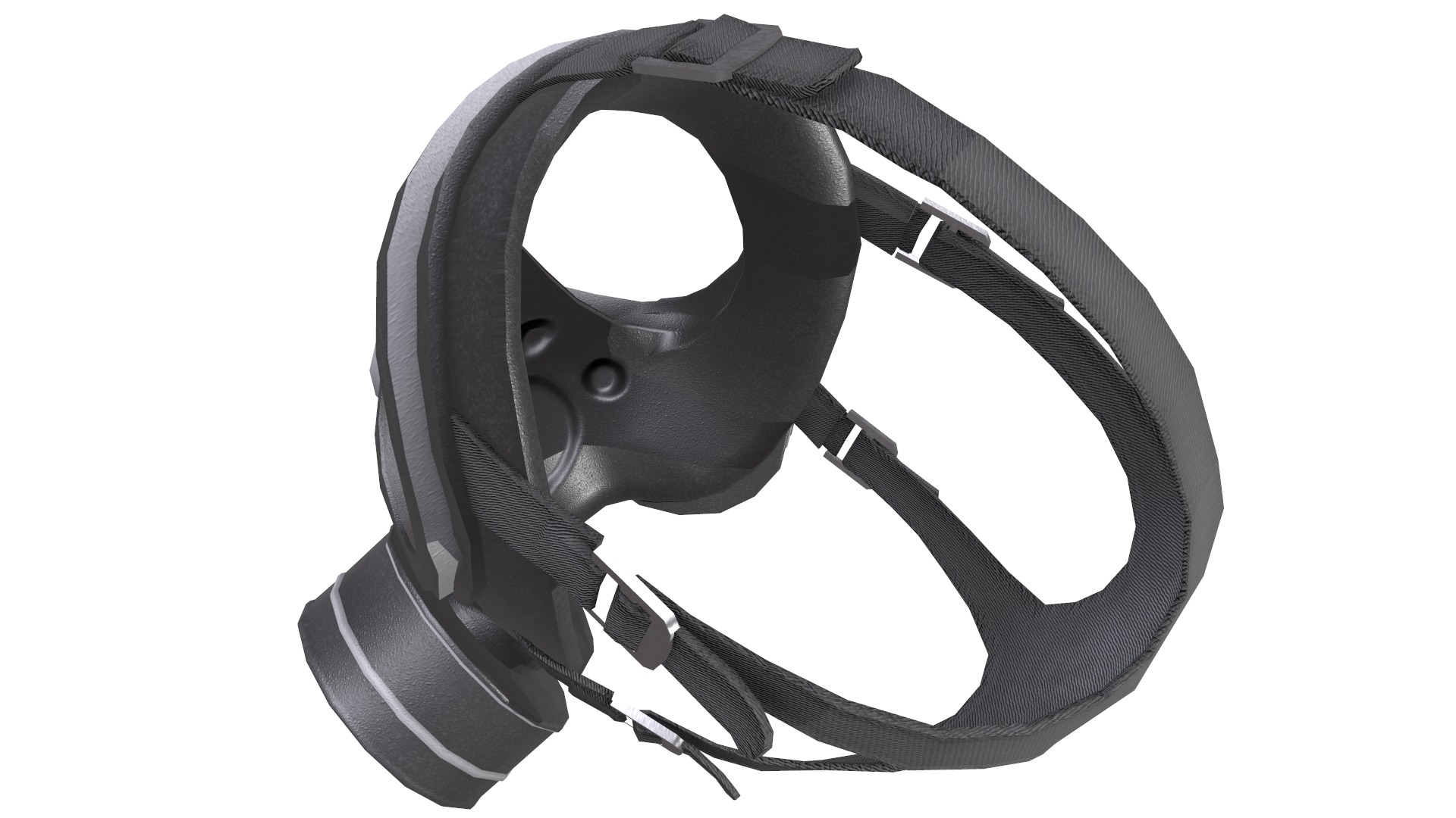 Gas Face Full Mask Respirator Low Poly Low-poly 3D model_13