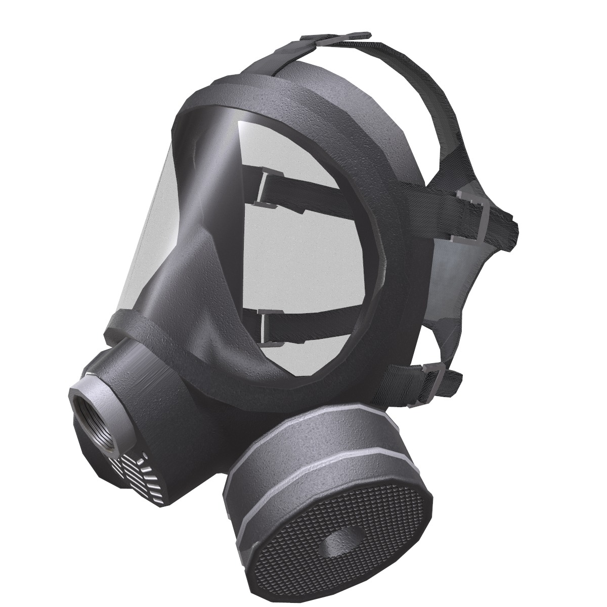 Gas Face Full Mask Respirator Low Poly Low-poly 3D model_6