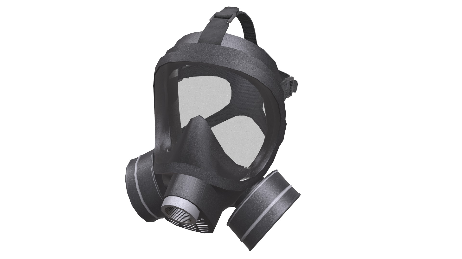 Gas Face Full Mask Respirator Low Poly Low-poly 3D model_15
