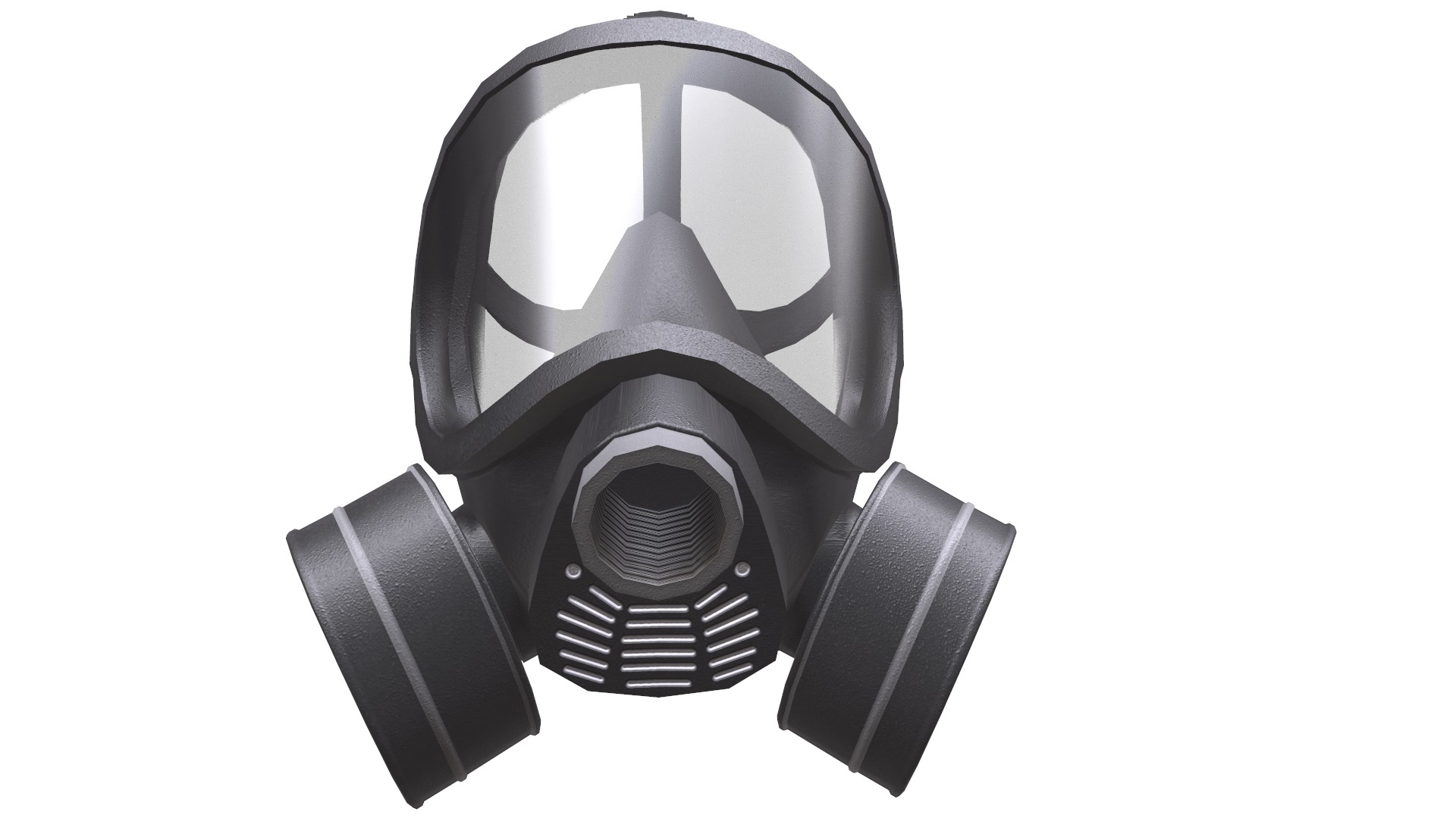 Gas Face Full Mask Respirator Low Poly Low-poly 3D model_17