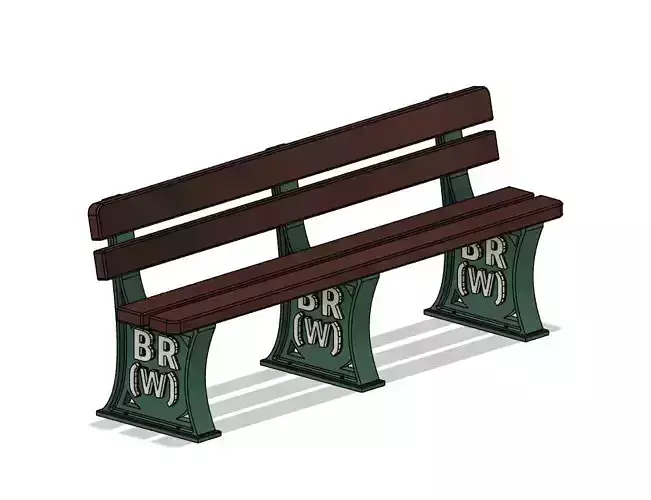 Model Railway British Railway Western Region Bench 3D print model