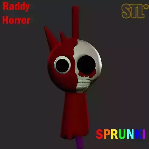 STL Sprunki Incredibox Raddy Horror STL 3D Character Fanart