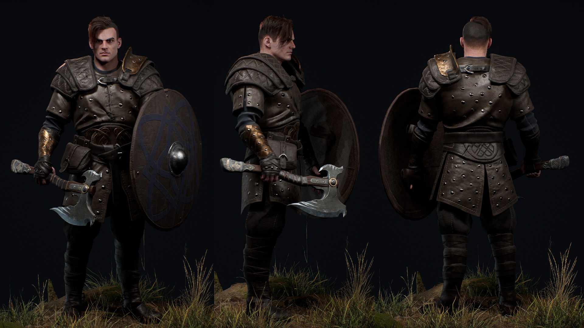 Viking 3 Warrior Low-poly 3D model_13
