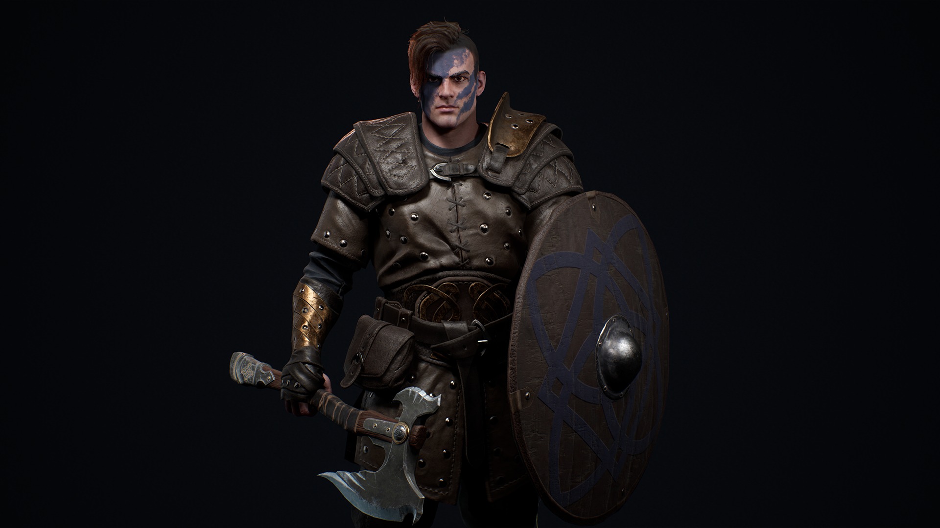 Viking 3 Warrior Low-poly 3D model_5