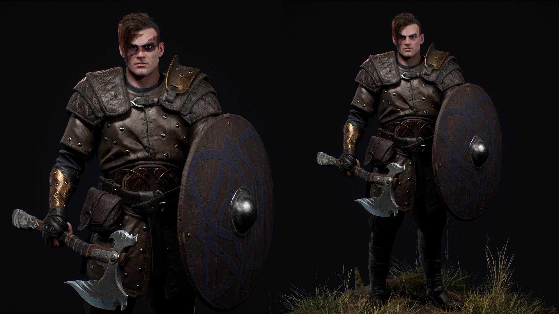 Viking 3 Warrior Low-poly 3D model_2