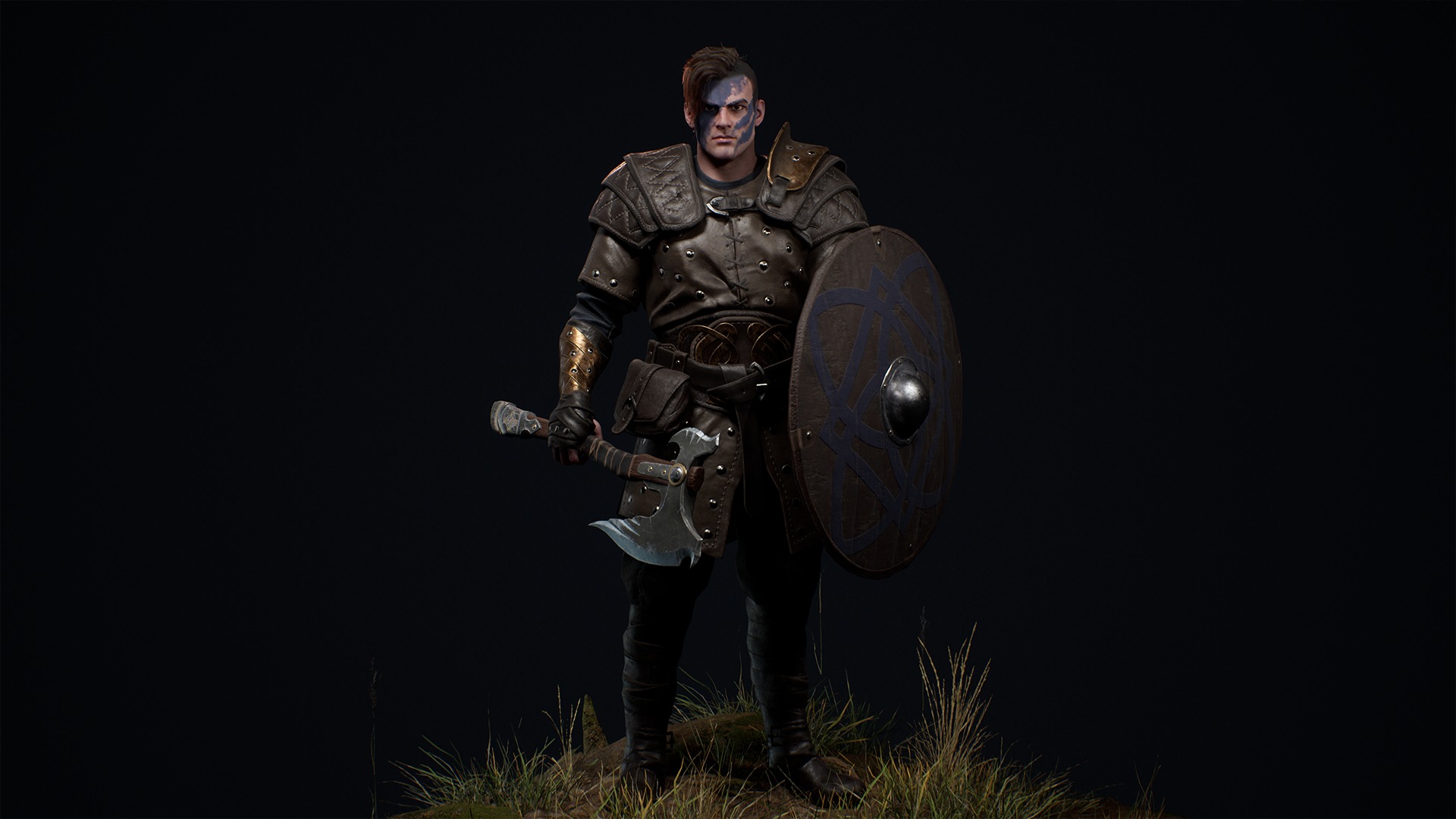 Viking 3 Warrior Low-poly 3D model_3