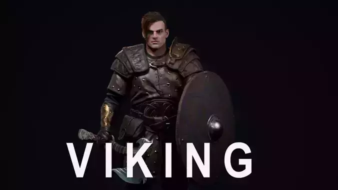 Viking 3 Warrior Low-poly 3D model