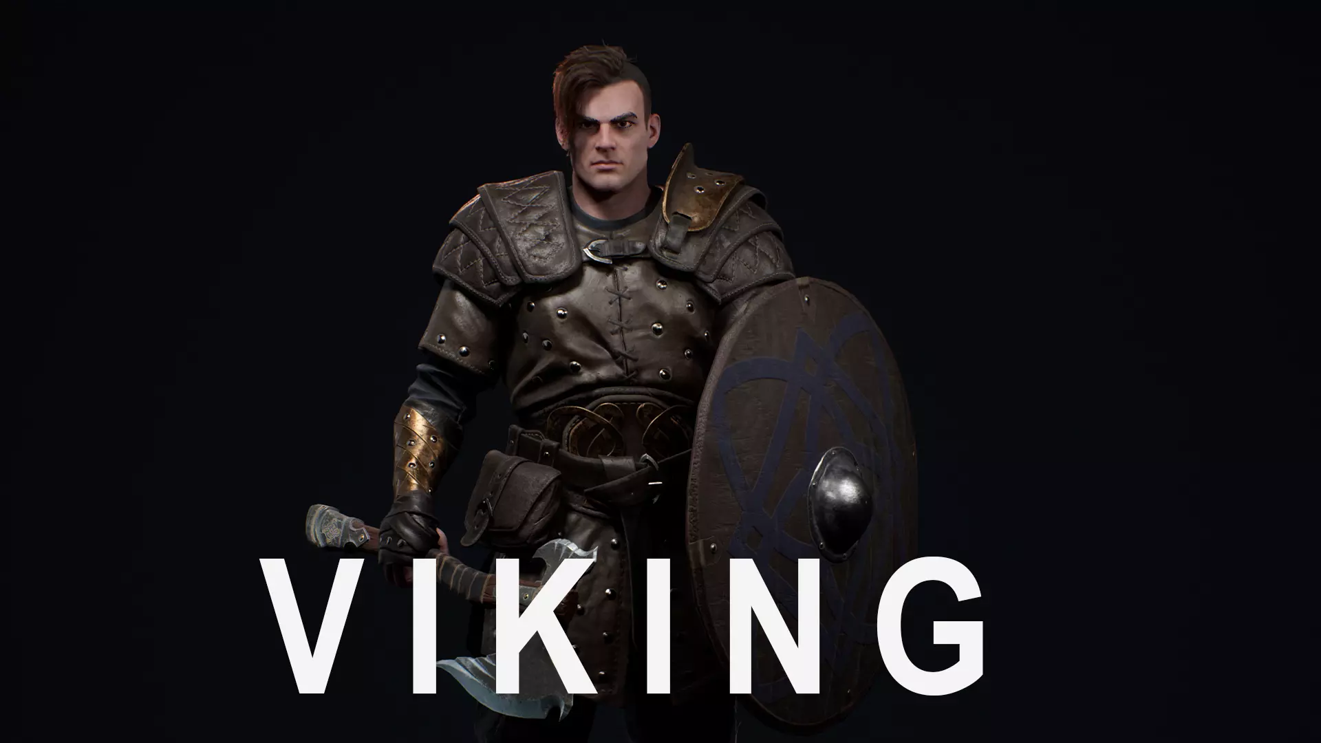 Viking 3 Warrior Low-poly 3D model_0