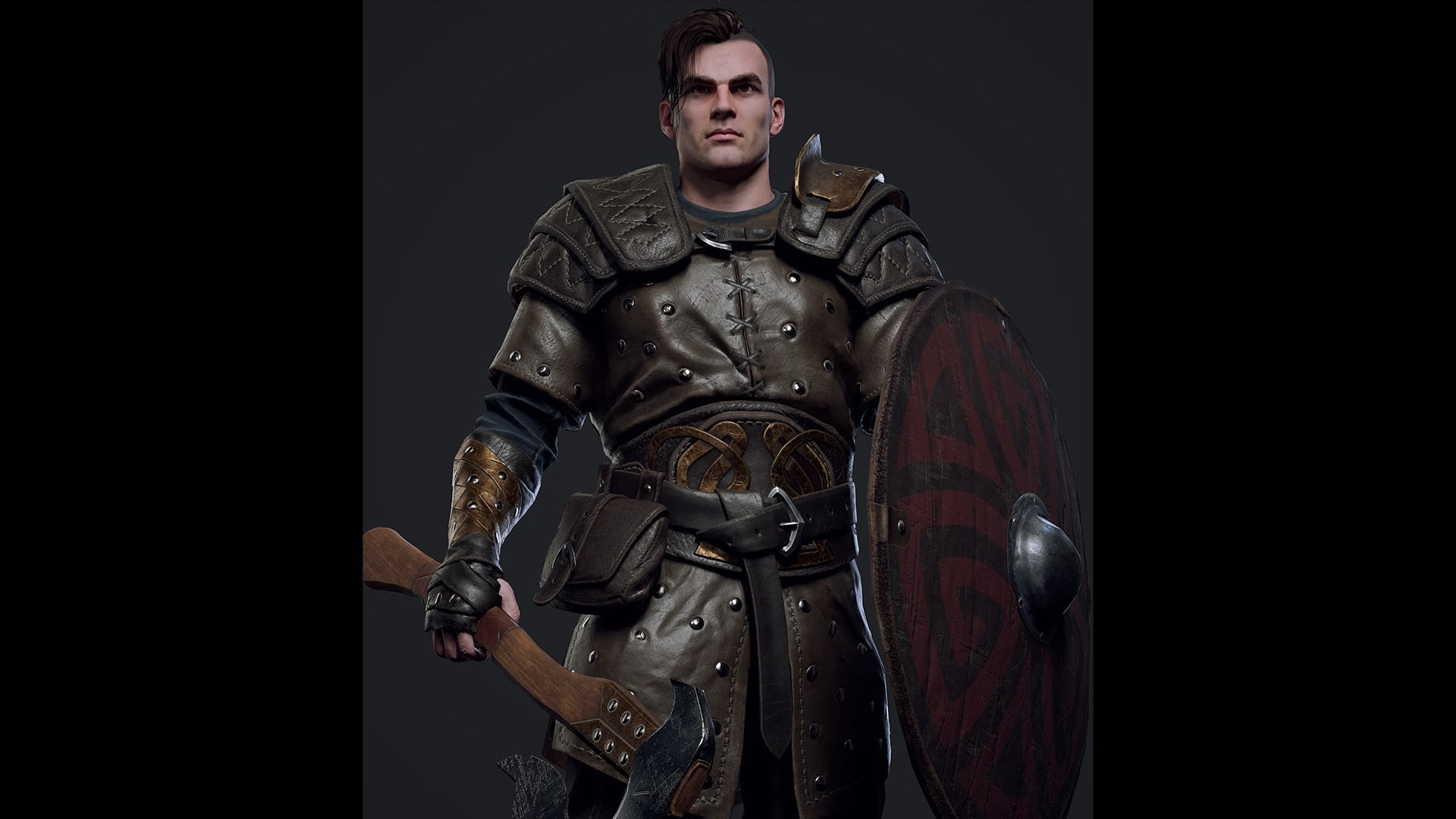 Viking 3 Warrior Low-poly 3D model_8