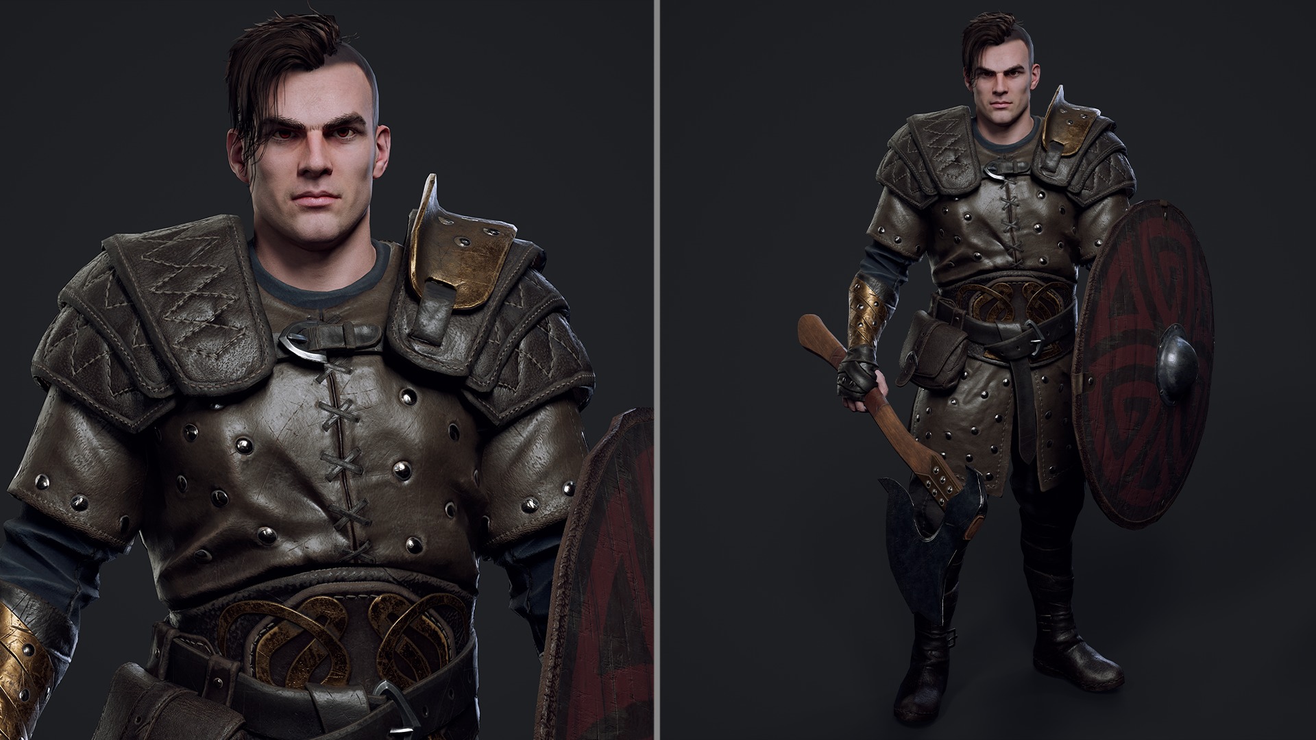 Viking 3 Warrior Low-poly 3D model_7