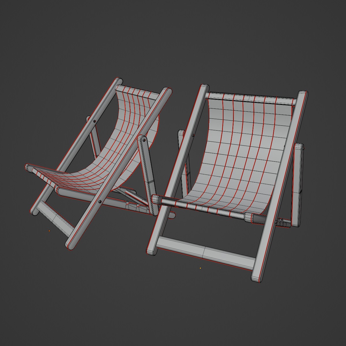 Beach Chair Deck 06 Low-poly 3D model_9