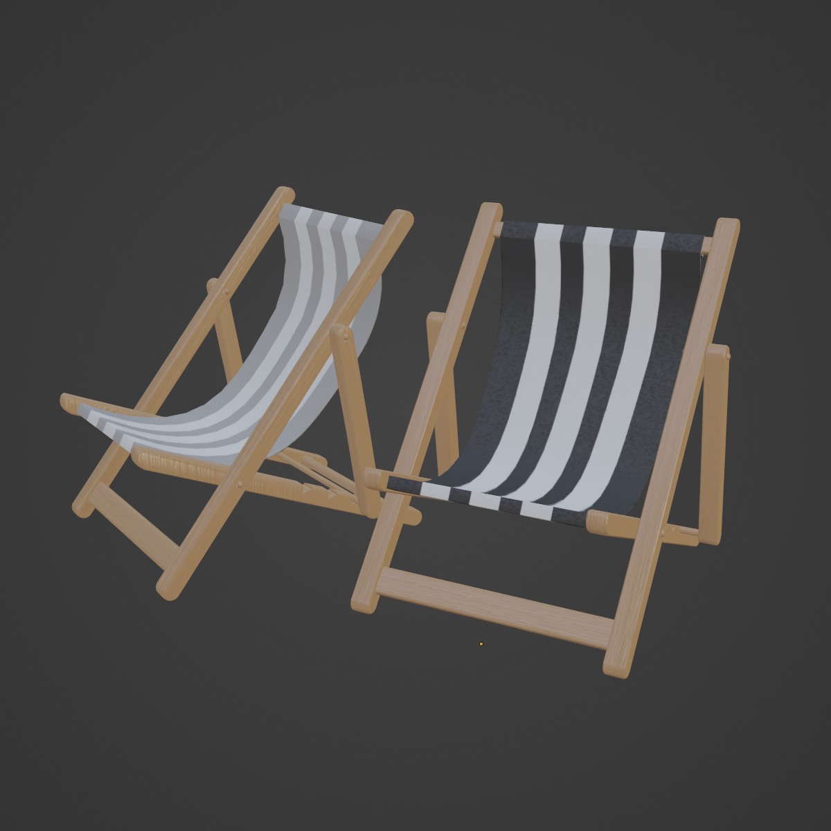 Beach Chair Deck 06 Low-poly 3D model_6