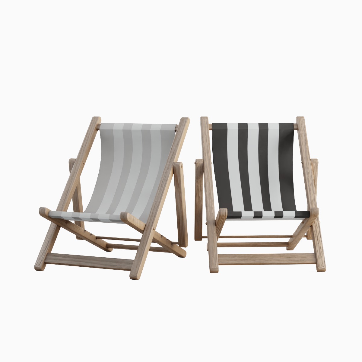 Beach Chair Deck 06 Low-poly 3D model_0