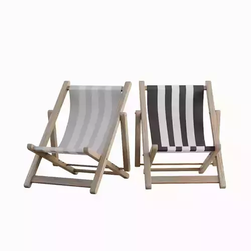 Beach Chair Deck 06 Low-poly 3D model
