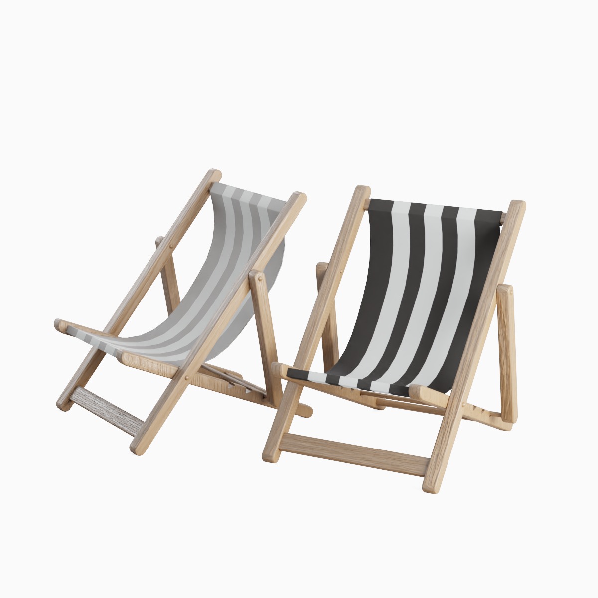 Beach Chair Deck 06 Low-poly 3D model_2