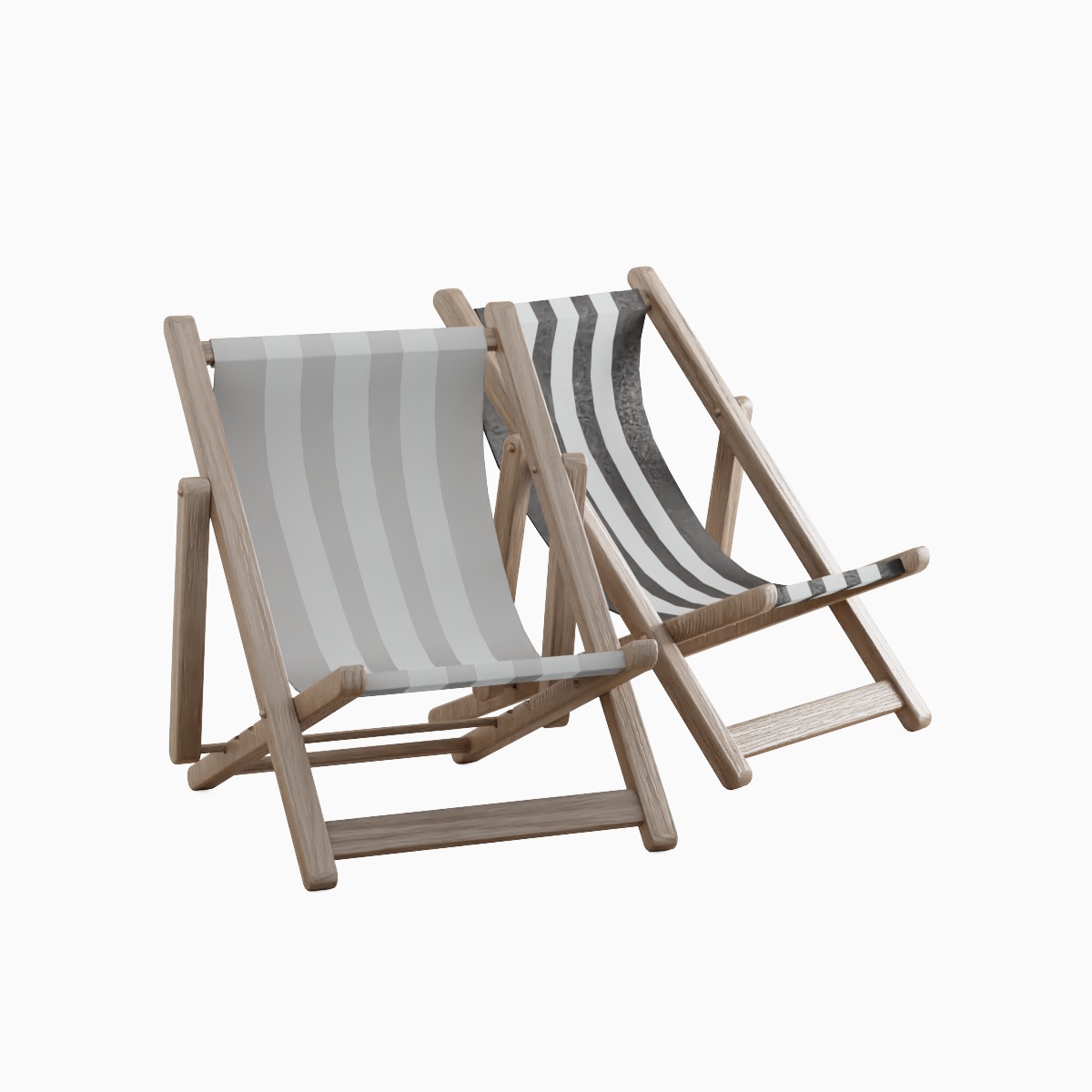Beach Chair Deck 06 Low-poly 3D model_1