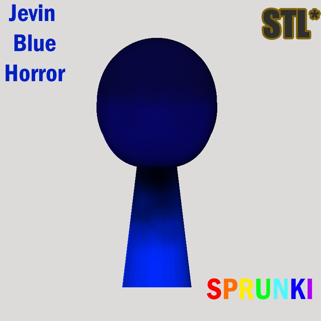 STL Sprunki Incredibox Jevin Blue Horror STL 3D Character Fanart 3D print model_3