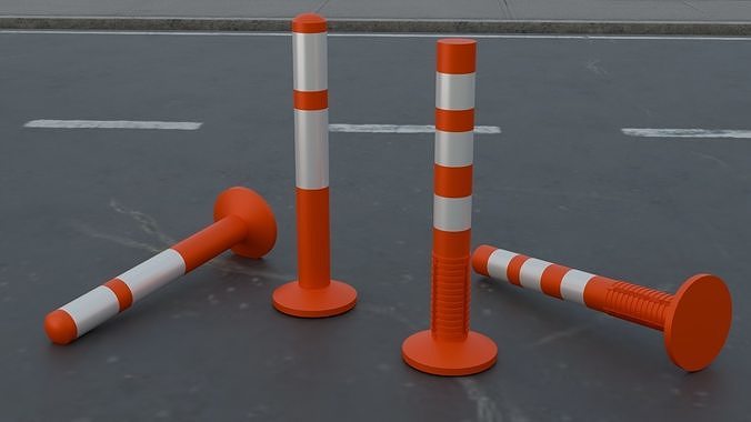 Traffic Cone Bollard  Balizador 3D model