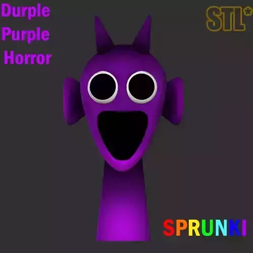 STL Sprunki Incredibox Durple Purple Horror STL 3D Character  3D print model