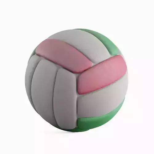 Leather Volleyball Ball 02 3D model