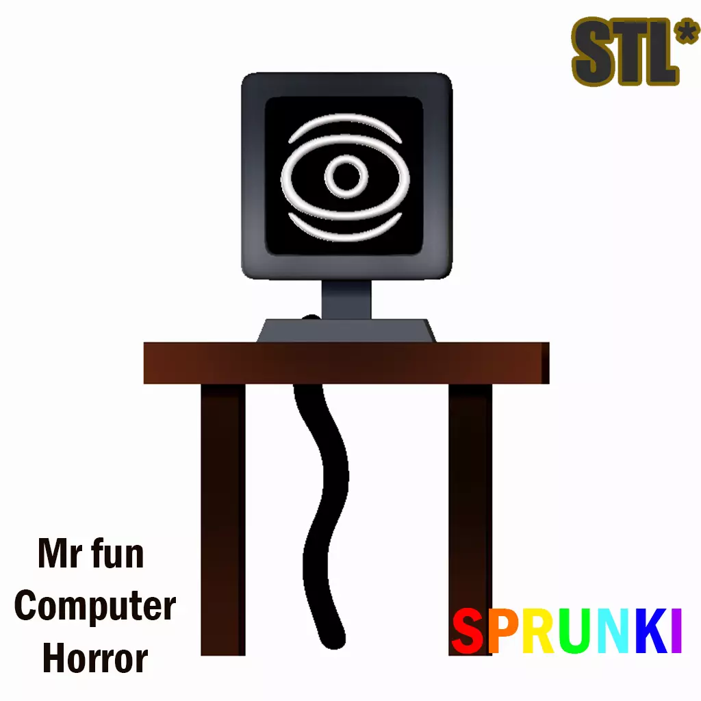 Sprunki Incredibox Mr fun computer Horror STL 3D Character 3D print model