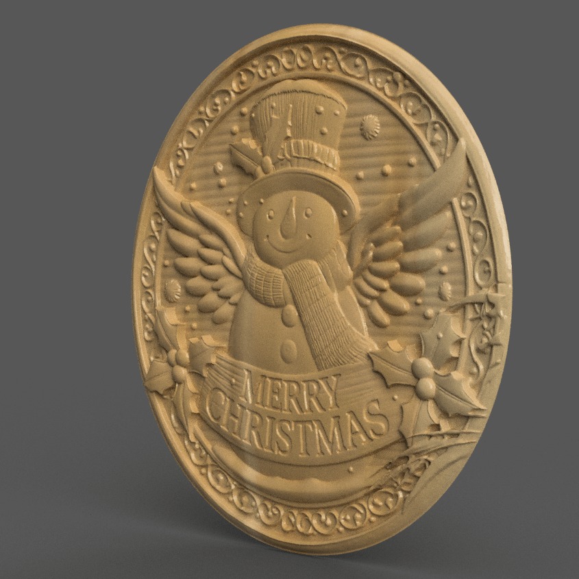 ice man merry Christmas Ornament Tree Wall Art Keychain clock 3D print model_1