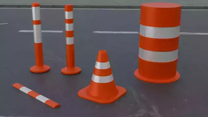Traffic Cones And Barricades Set