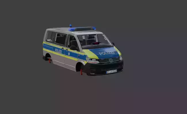 VW t6 polizei  Low-poly 3D model