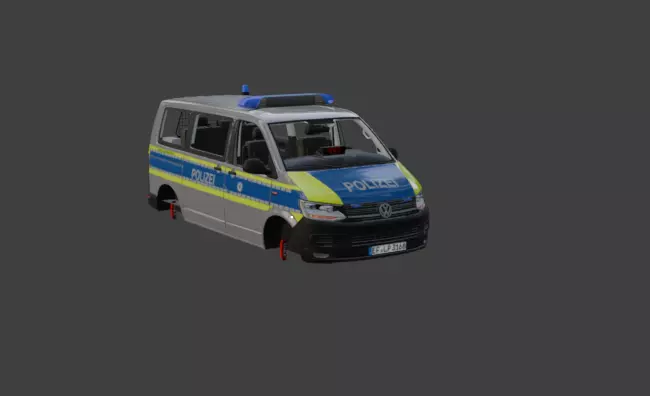 VW t6 polizei Low-poly 3D model