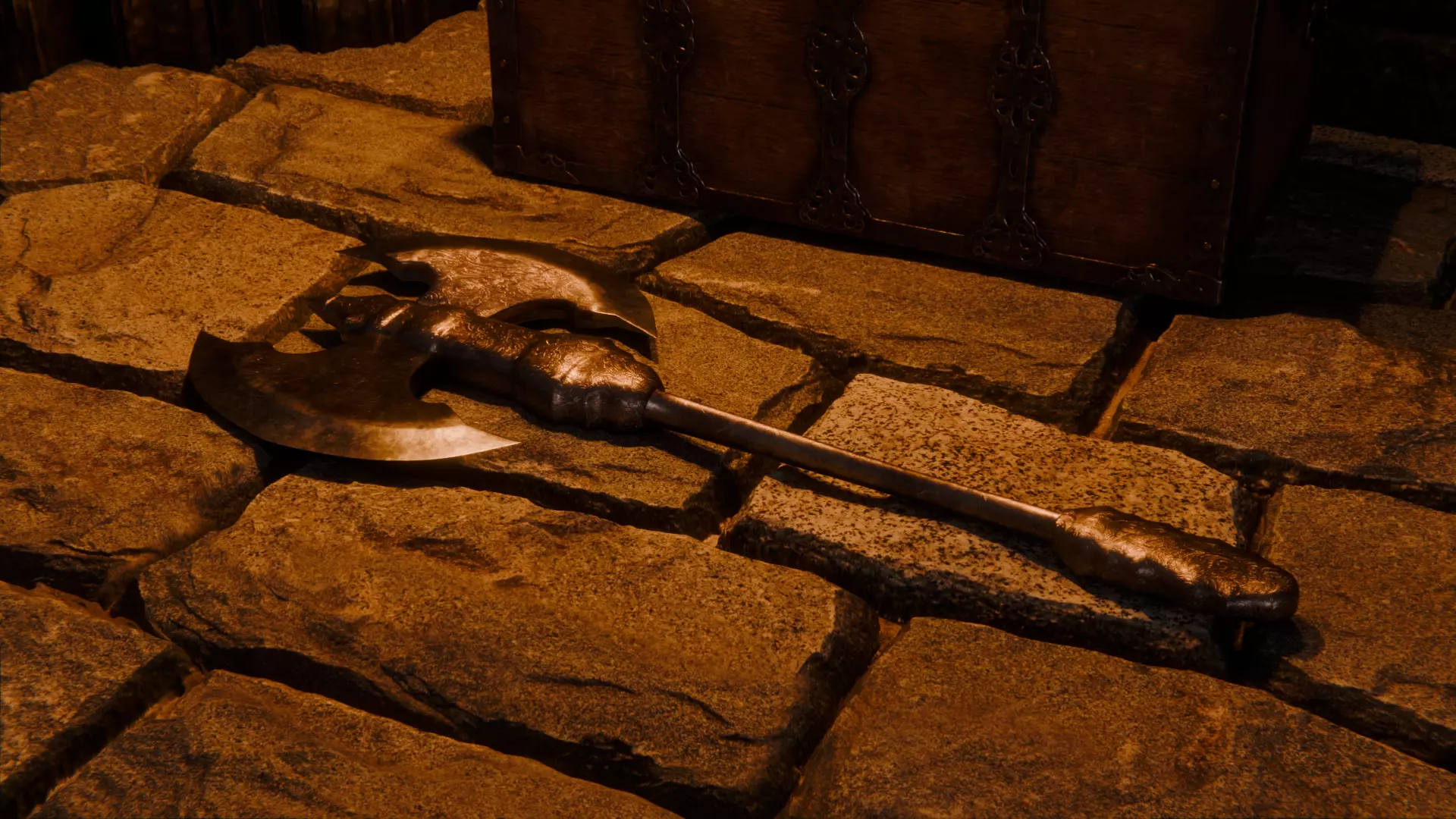 Engraved steel axe Free low-poly 3D model