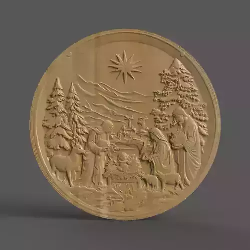 Christmas Nativity Scene 3D Wall Art and Keychain Design tree 3D print model