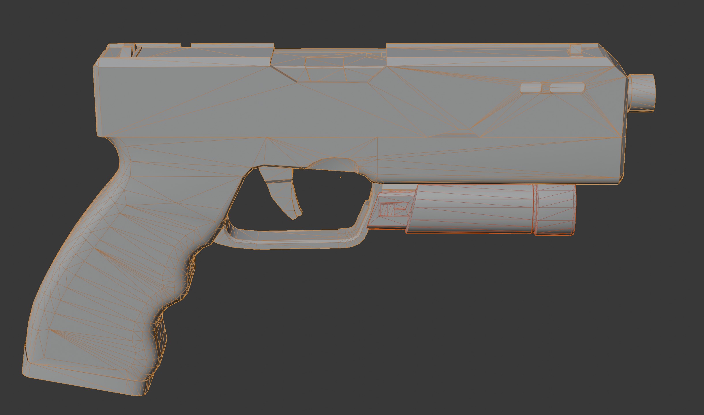 Modern Sci-fi Pistol Low-poly 3D model_17