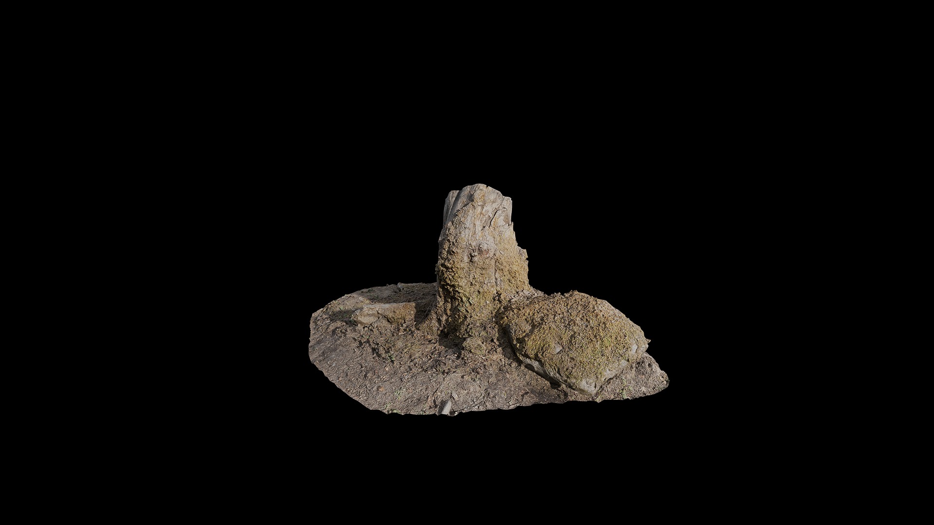Anydrafts Mossy Stump 03 Low-poly 3D model_4