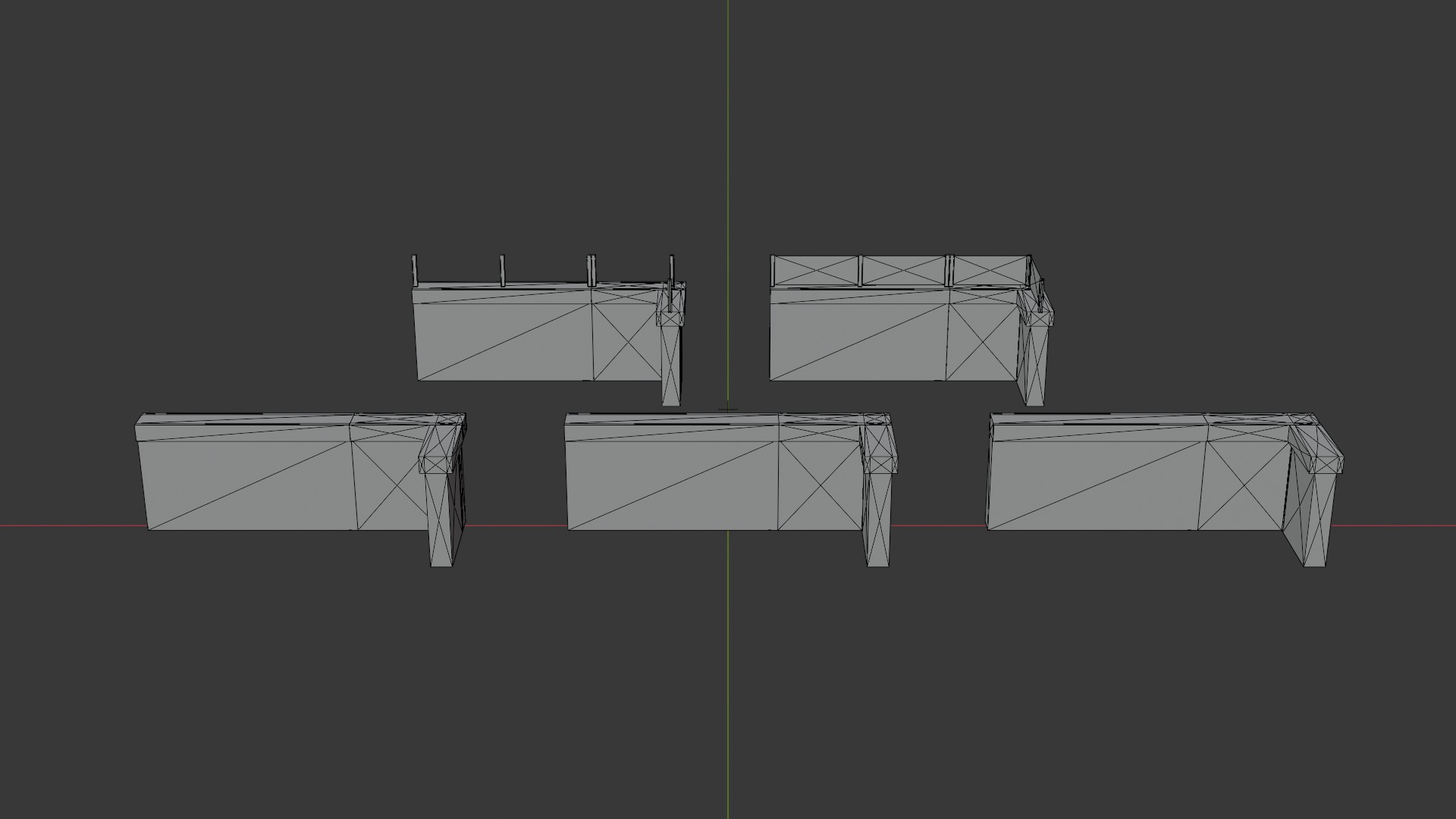 Defense wall pack - Low poly - Game Asset Low-poly 3D model_6