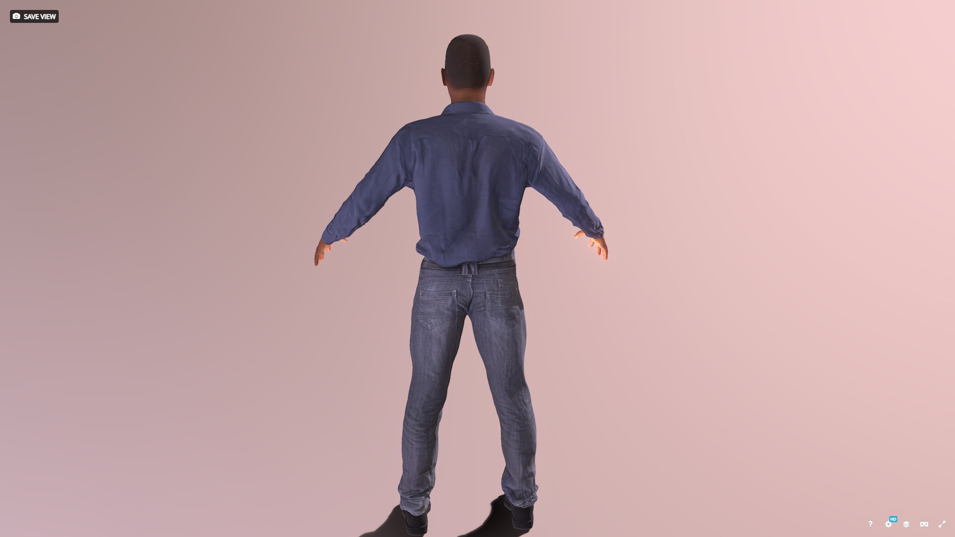 Generic Black Human Male Low-poly 3D model_4