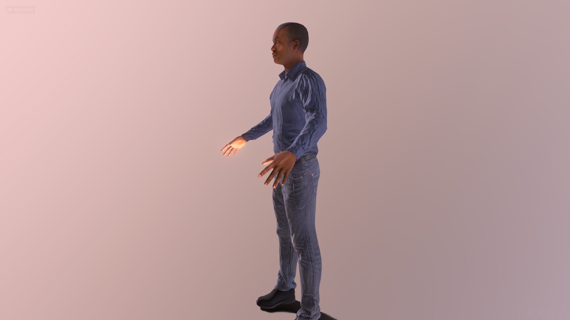 Generic Black Human Male Low-poly 3D model_5